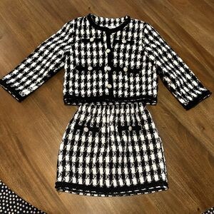 Lola & The Boys Black Houndstooth Suit